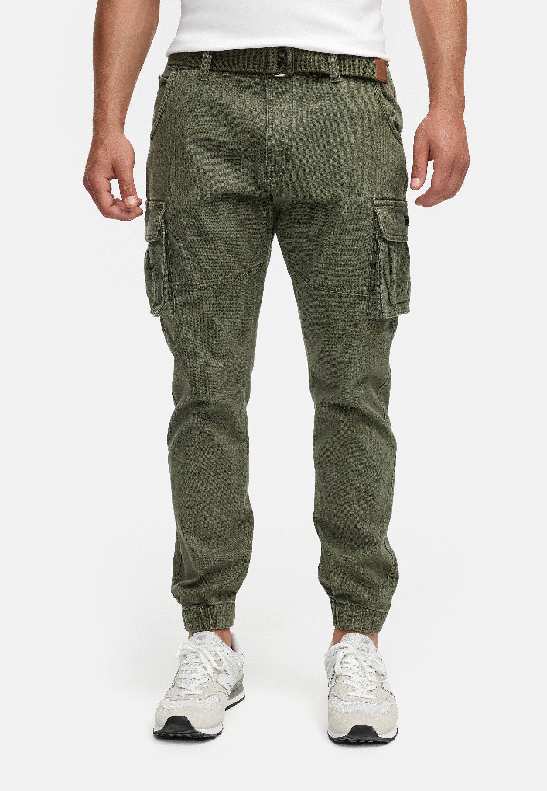 Indicode Cargohose Herren Kerr Cargo Hose Herrenhose aus elastischer Baumwo günstig online kaufen