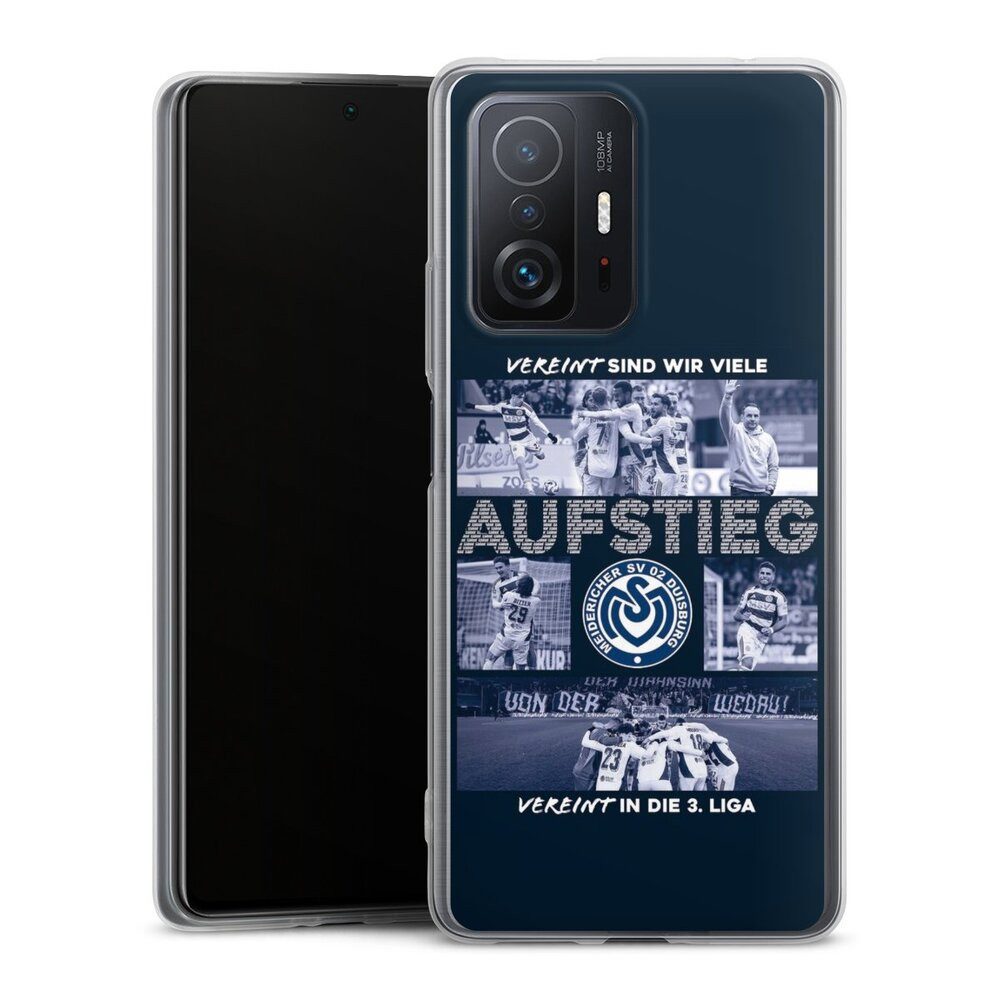 DeinDesign Handyhülle MSV Duisburg Aufstieg Offizielles Lizenzprodukt, Xiaomi 11T Pro 5G Slim Case Silikon Hülle Ultra Dünn Schutzhülle