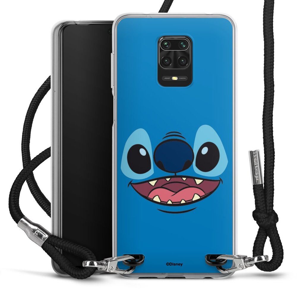 DeinDesign Handyhülle Lilo & Stitch Disney Offizielles Lizenzprodukt Stitch Closeup, Xiaomi Redmi Note 9s Handykette Hülle mit Band Case zum Umhängen
