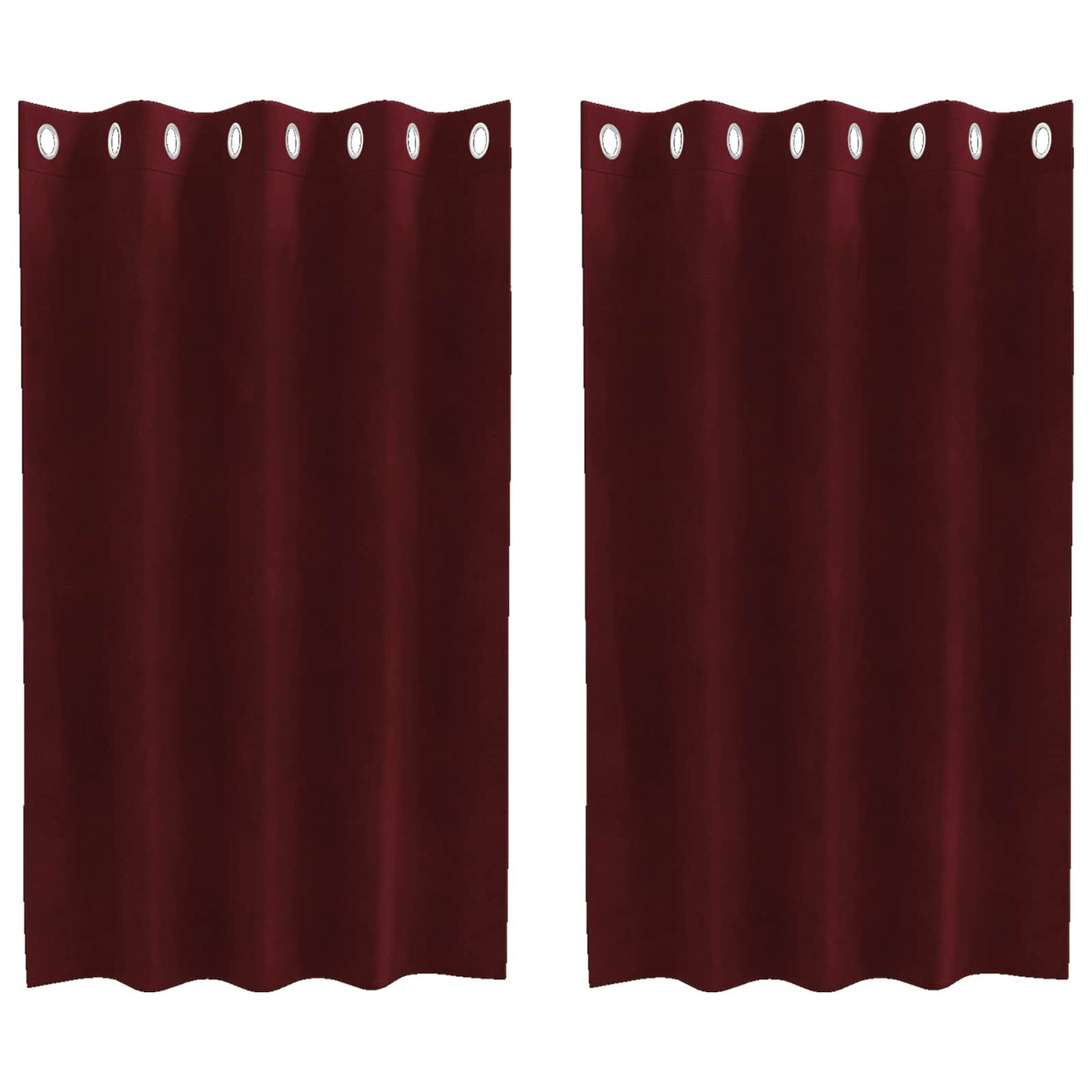 vidaXL Vorhang Verdunkelungsvorhänge 2 Stk. Weinrot 140 x 140 cm Samt (2 St), Samt