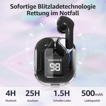 VSIUO wireless In Ear Kopfhörer, Bluetooth Kopfhörer Sport-Kopfhörer (Kabellose Kopfhörer Bluetooth 5.3 Stereo HiFi-Kopfhörer, LED Anzeige 25 Std IPX7 Wasserdicht Wireless Earbuds Mini Ladebox)