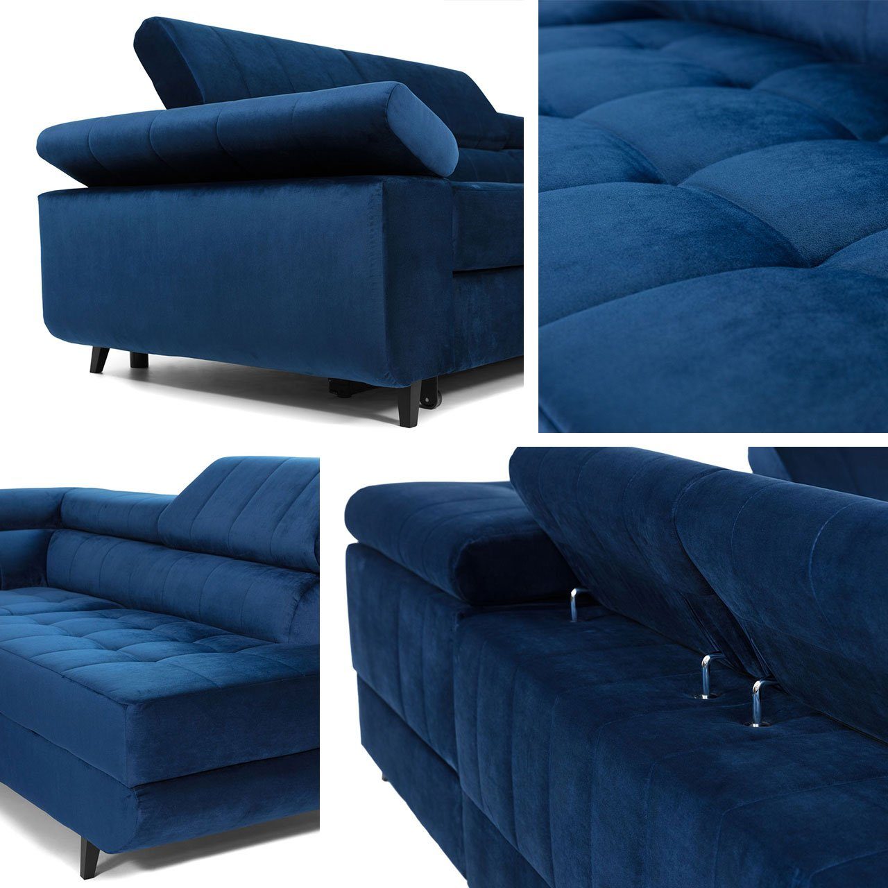 Couch, MIRJAN24 L-Form Nord Ecksofa Premium, Schlaffunktion Bettkasten, Sofa Wohnlandschaft und mit