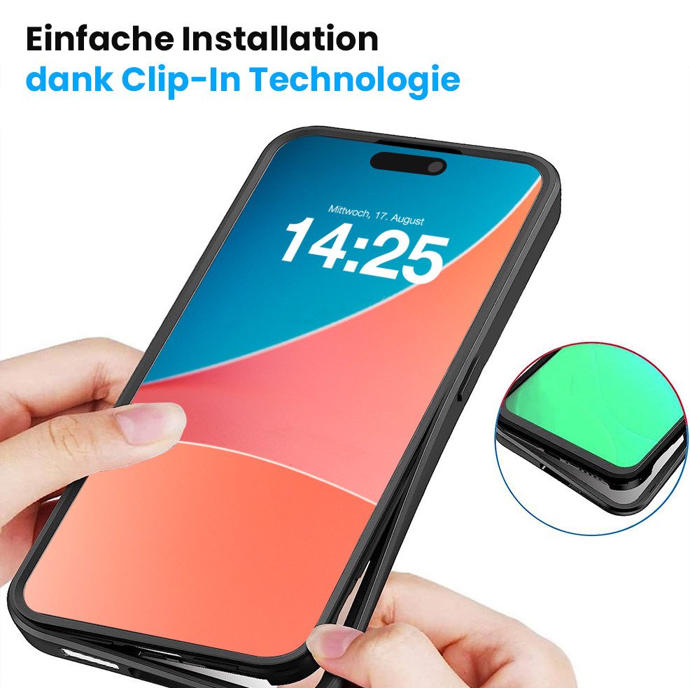 Tec-Expert Handyhülle 360 Grad Hülle für Apple iPhone 16 Pro 6.3 Zoll, 6.3, Rundum Schutz Cover Case Hülle robust – Bild 4 von 5