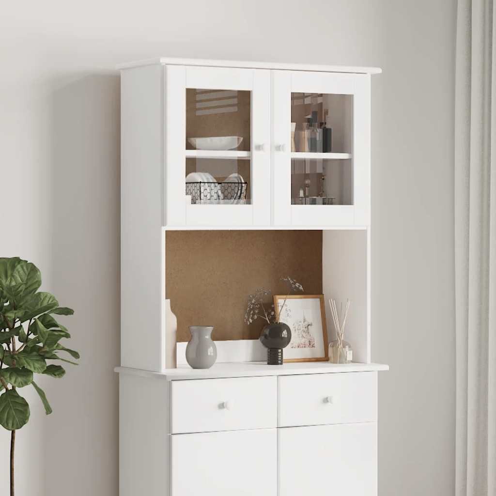 vidaXL Sideboard Sideboard-Aufsatz ALTA Weiß 77x30x92 cm Massivholz Kiefer (1 St)