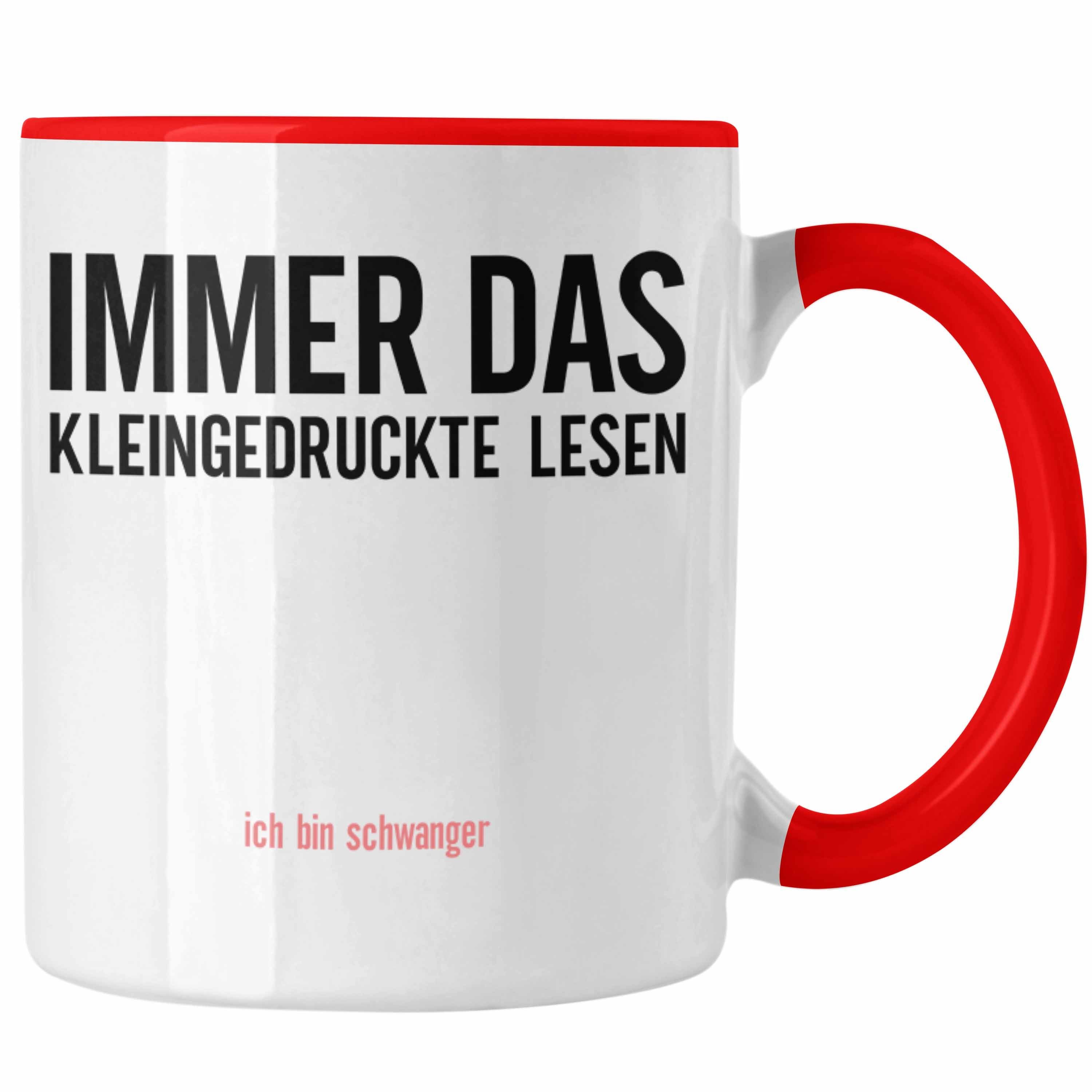 Tasse Trendation - Schwangerschaftsverkündung Tasse Immer Das Kleingedruckte