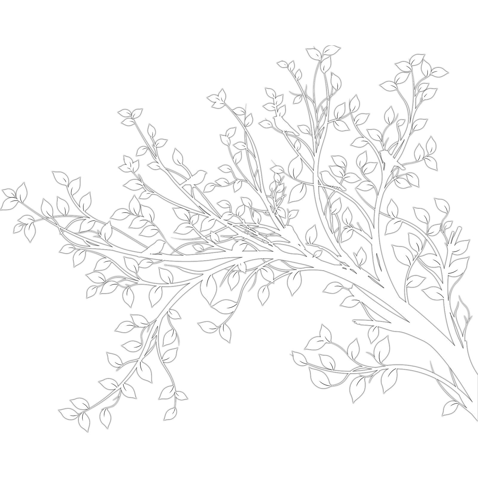 Wanddekoobjekt Frische große Baum Wanddekoration,einfacher Wald grün Blatt Wandbehang