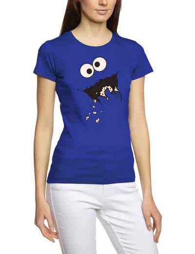 coole-fun-t-shirts Kostüm Krümmelmonster T-Shirt Damen + Herren Cookie Monster Kekse