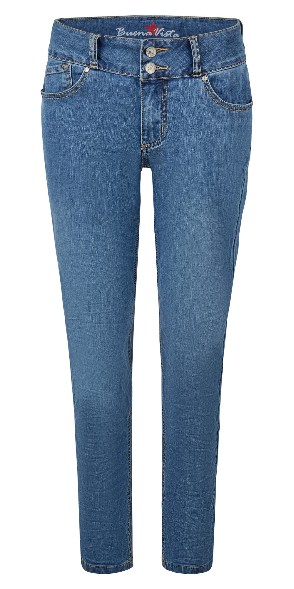 Buena Vista Stretch-Jeans BUENA VISTA TUMMYLESS CROPPED mid blue 2603 B5827 417.7414 - Stretch