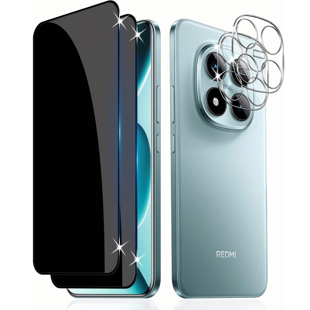 SmartUP Displayschutzglas 2X Schutzglas für Xiaomi Redmi Note 15 Pro Plus 5G Blickschutz Full für Xiaomi Redmi Note 15 Pro Plus 5G, 4 Stück, Anti-Spy, Blickschutz, Privacy