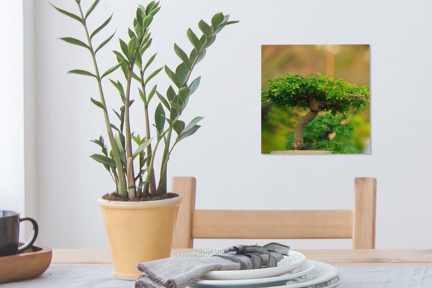 OneMillionCanvasses® Leinwandbild einer Leinwand in für (1 Bonsai-Bäume St), Reihe, Bilder Wohnzimmer Schlafzimmer