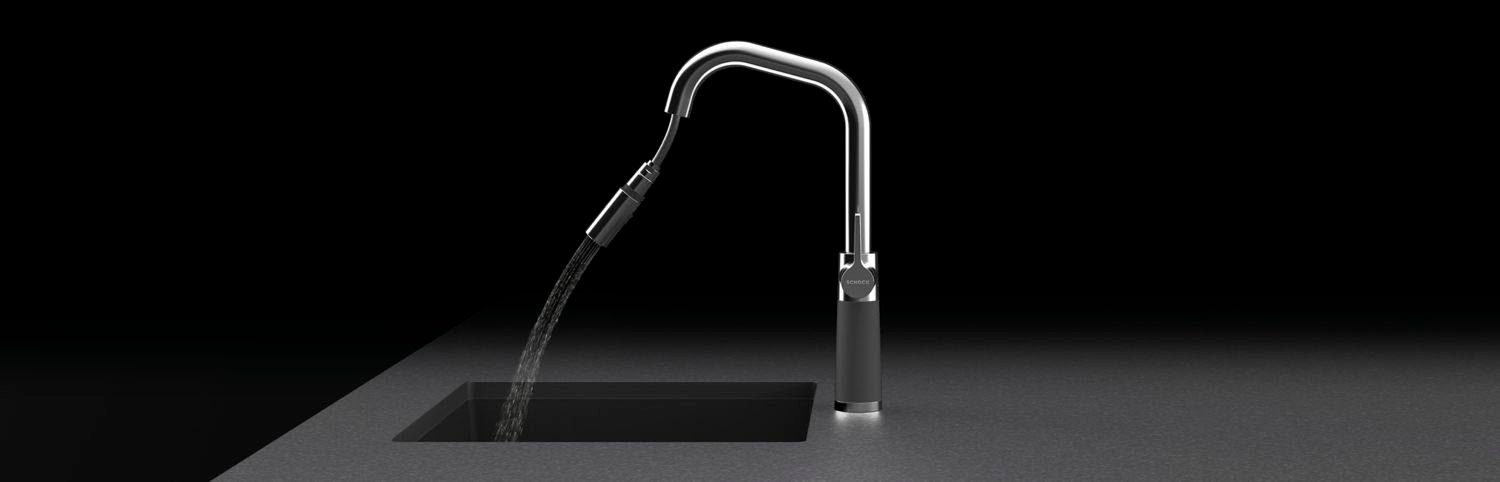 Schock Küchenarmatur SC-530 SB ausziehbar, Strahl-Brause, Rückflussverhinderer, Schwenkbereich 120°