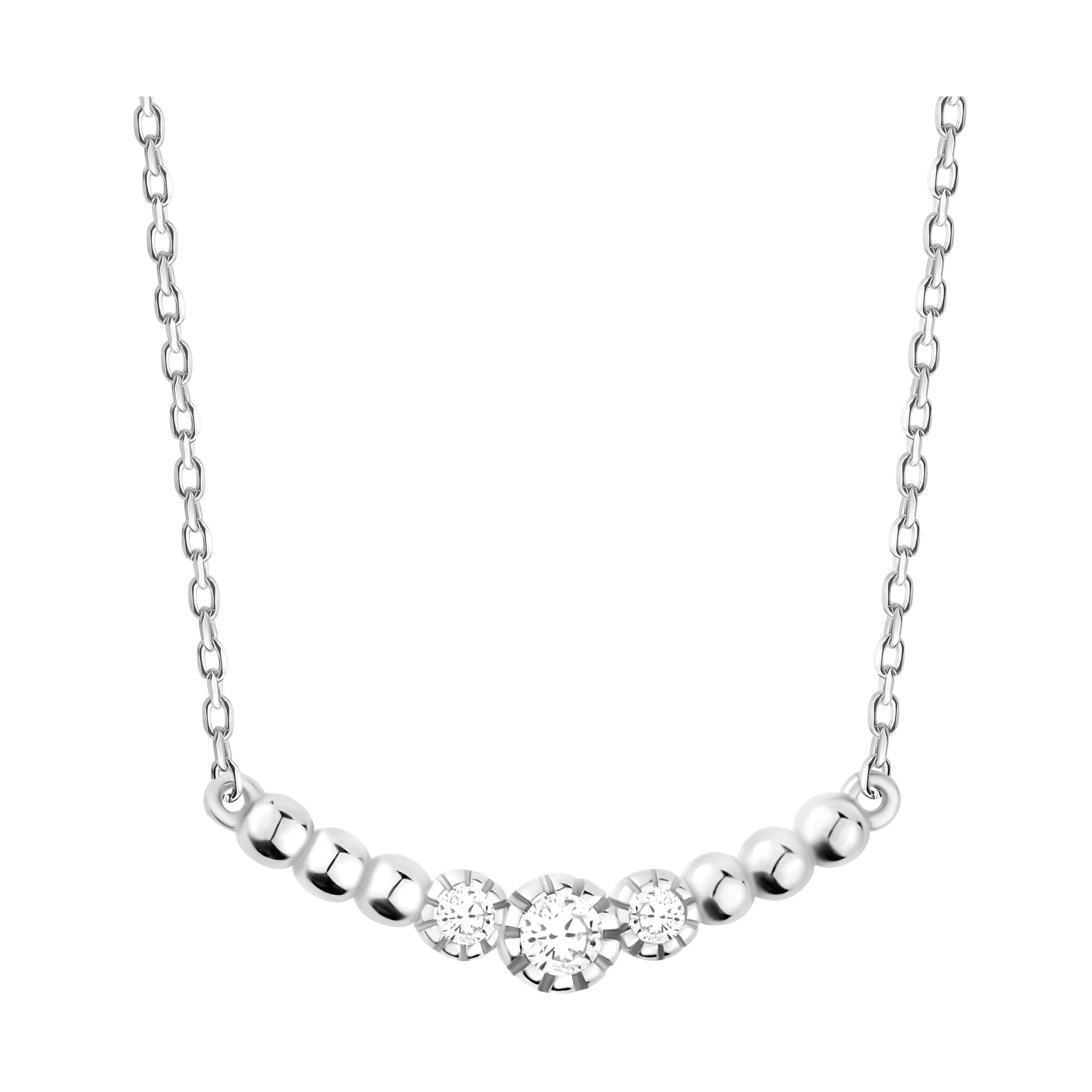 mit Schmuck Silber Anhänger Milani Kette Kugel-Zirkonia, Damen 925 Sofia