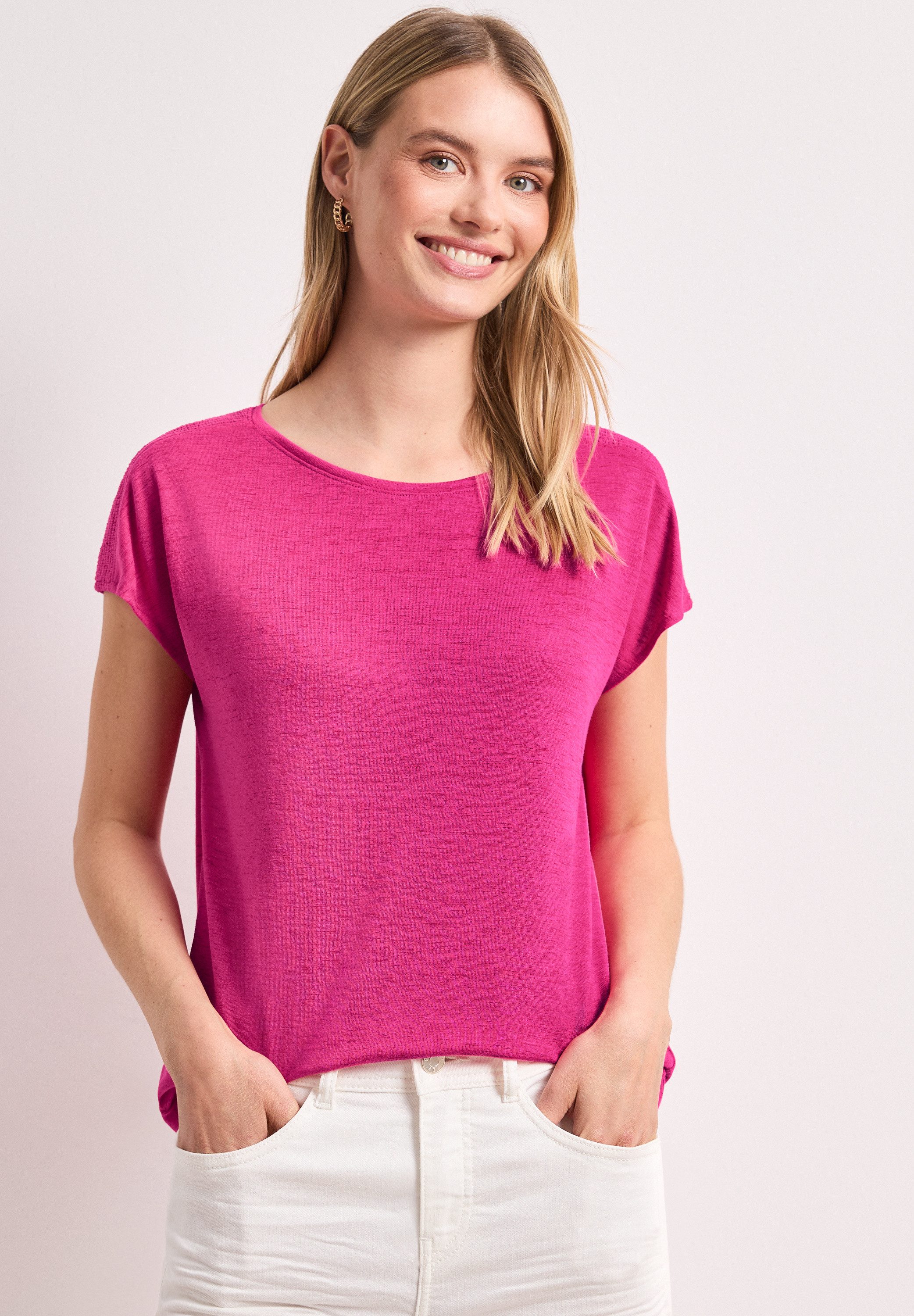 STREET ONE T-Shirt aus softem Materialmix