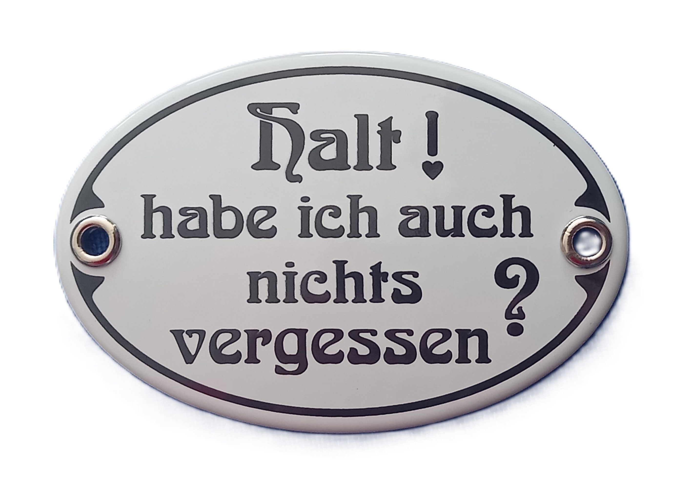 Elina Email Schilder Hinweisschild Halt!Habe ich auch nichts vergessen?