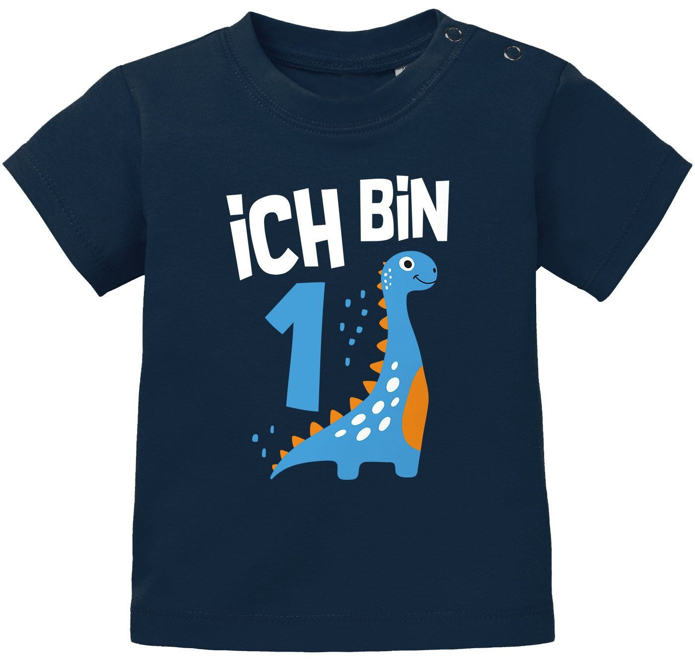 Print-Shirt Baby T-Shirt 1. Geburtstag Spruch Ich bin 1 Dinosaurier Dino