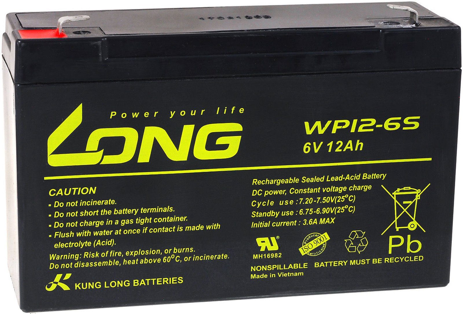 Powery Bleiakkus 12000 mAh (6 V) | Standard-Akkus