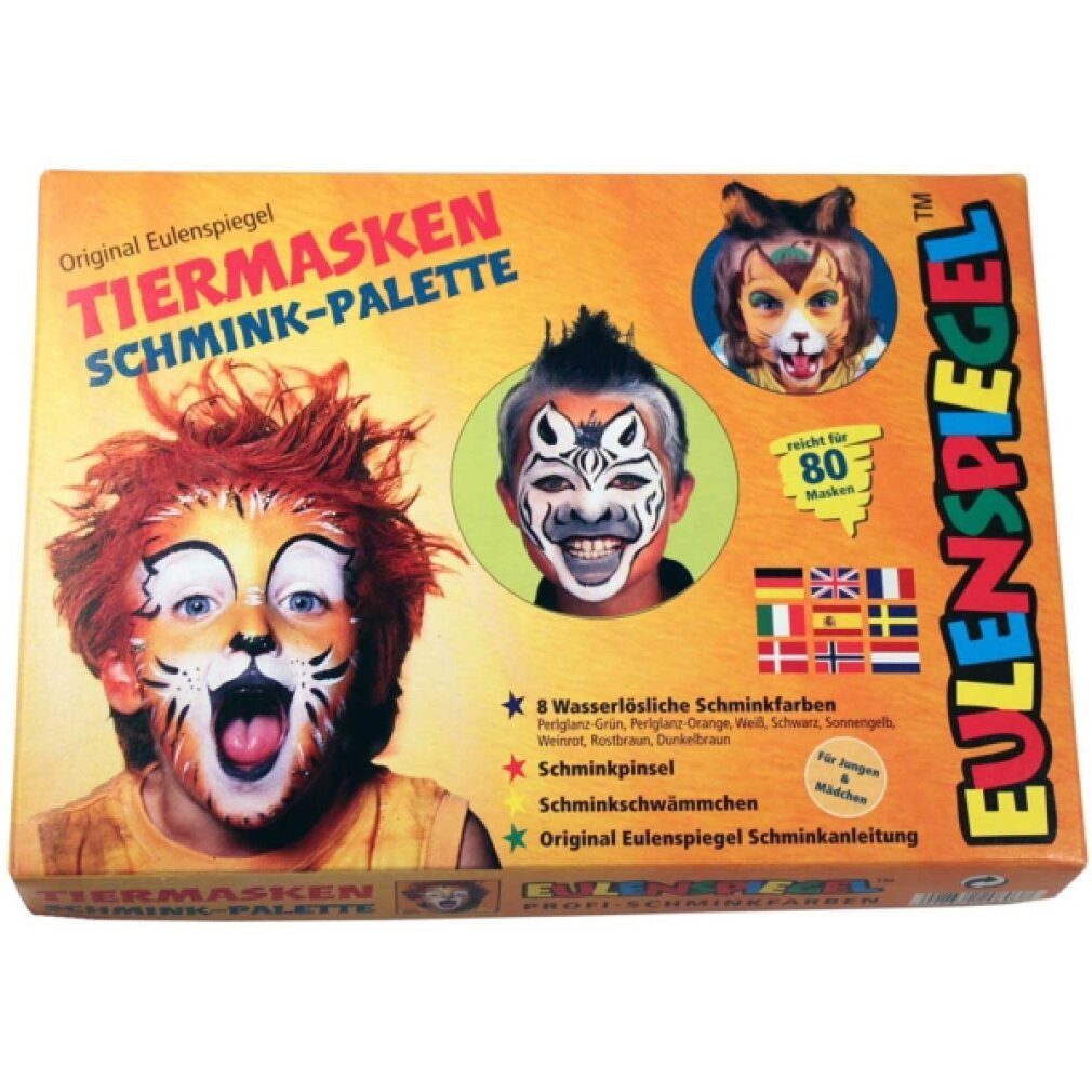 Eulenspiegel Theaterschminke 208038 Tiermasken Schmink Palette