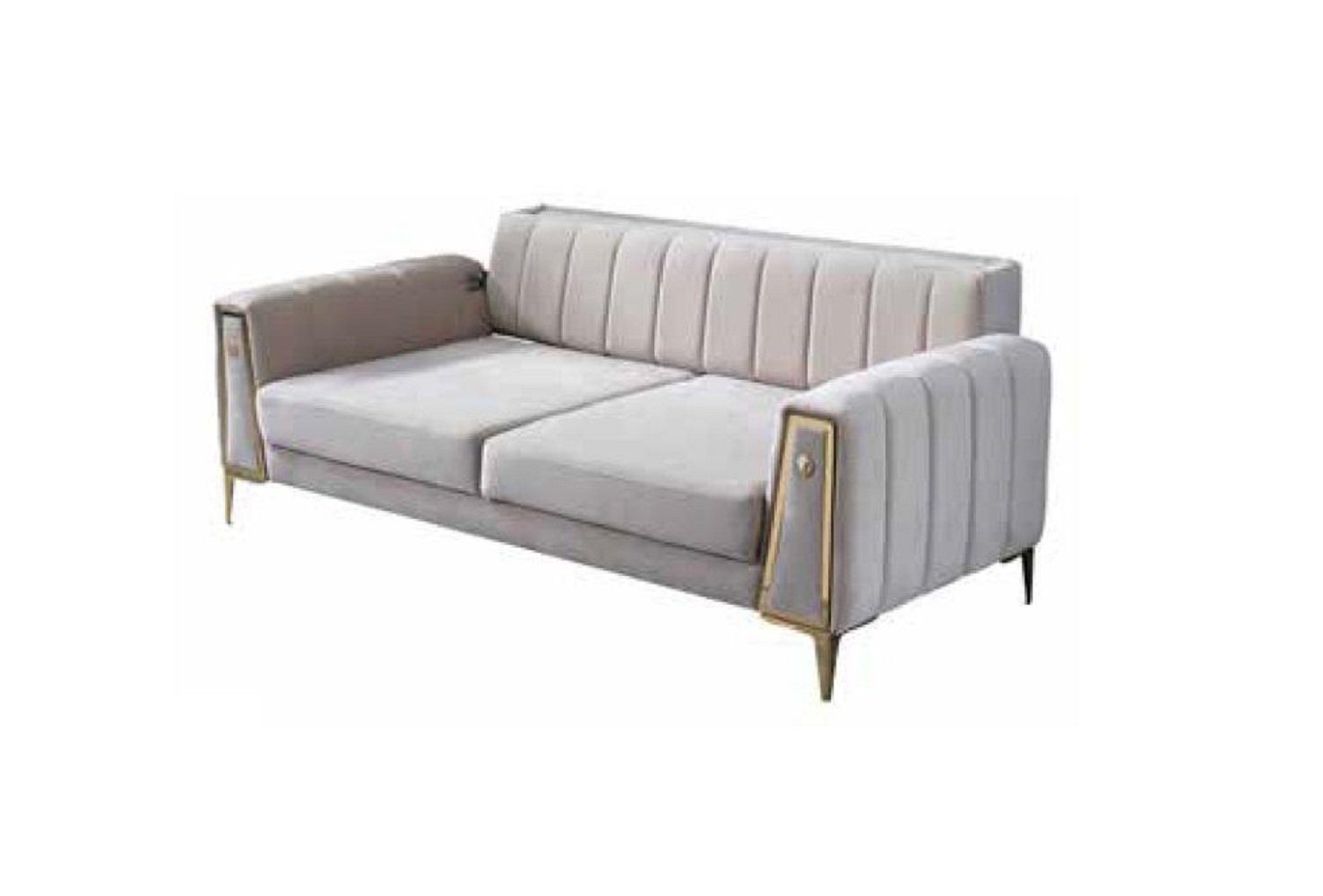 Moderner Weißer Teile, in 1 Luxus Made JVmoebel Sofa 3-Sitzer Wohnzimmer, Dreisitzer Textilcouch Europa