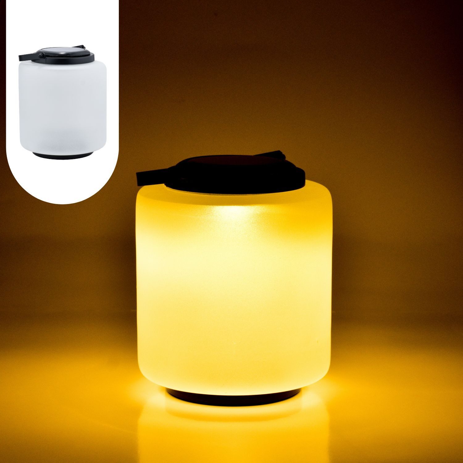 LED Solarleuchte Moderne Glas Solarlaterne Laterne Lampe Balkon Garten DekoErlin Weiss
