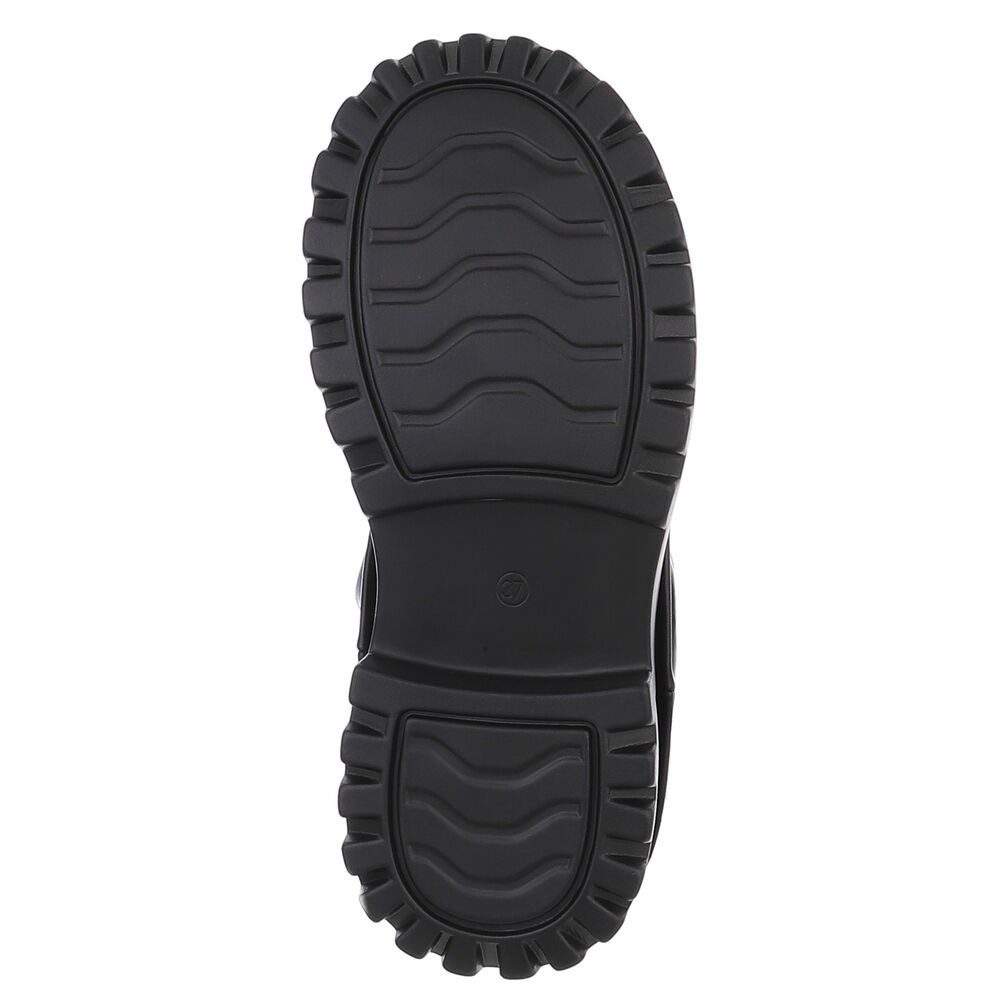 Ital-Design Modische Stiefeletten aus hochwertigem Material für Damen Westernstiefelette (90514976) Blockabsatz Stiefeletten in Schwarz