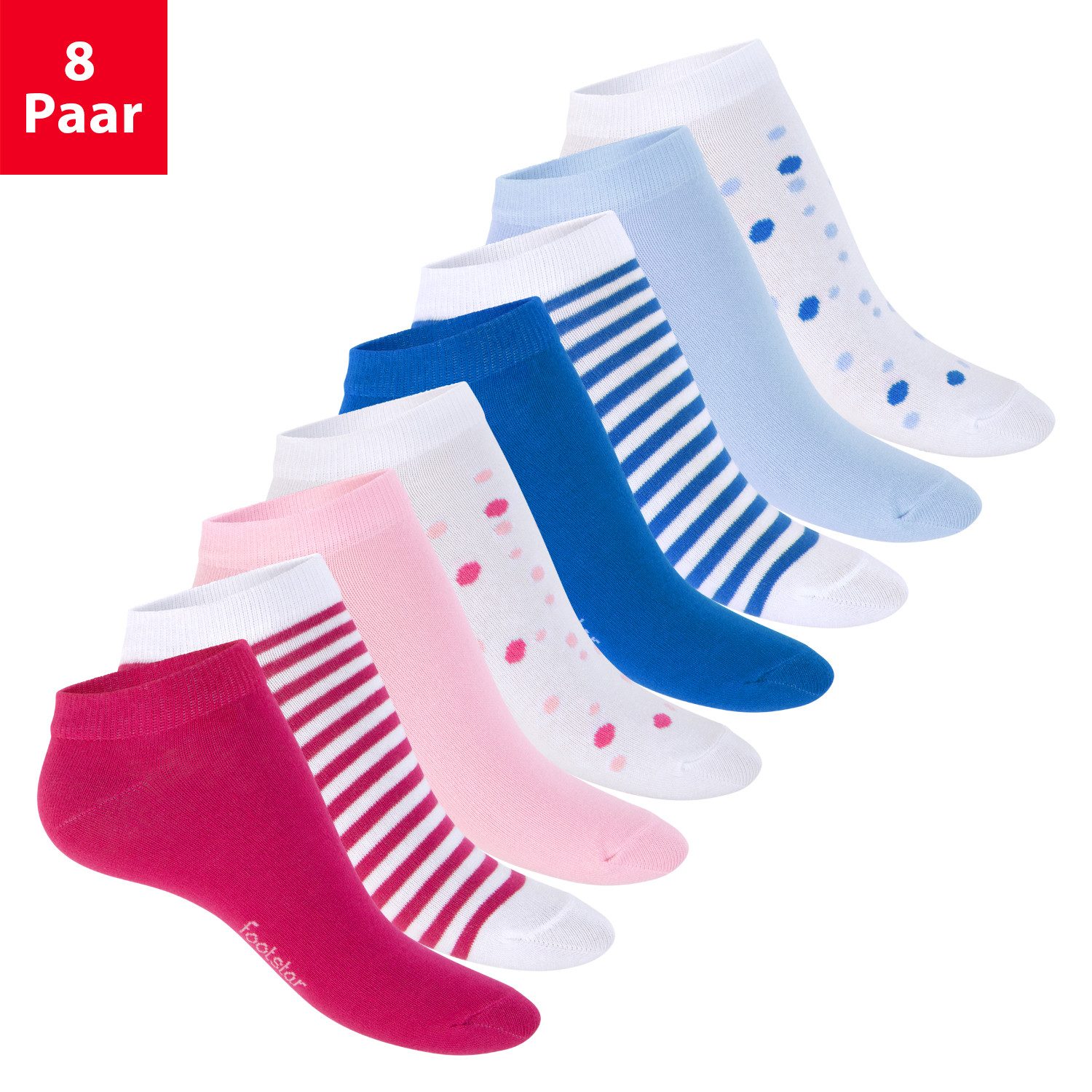 Sneakersocken Süße Damen Sneaker Socken (8 Paar) Kurze Söckchen mit Muster
