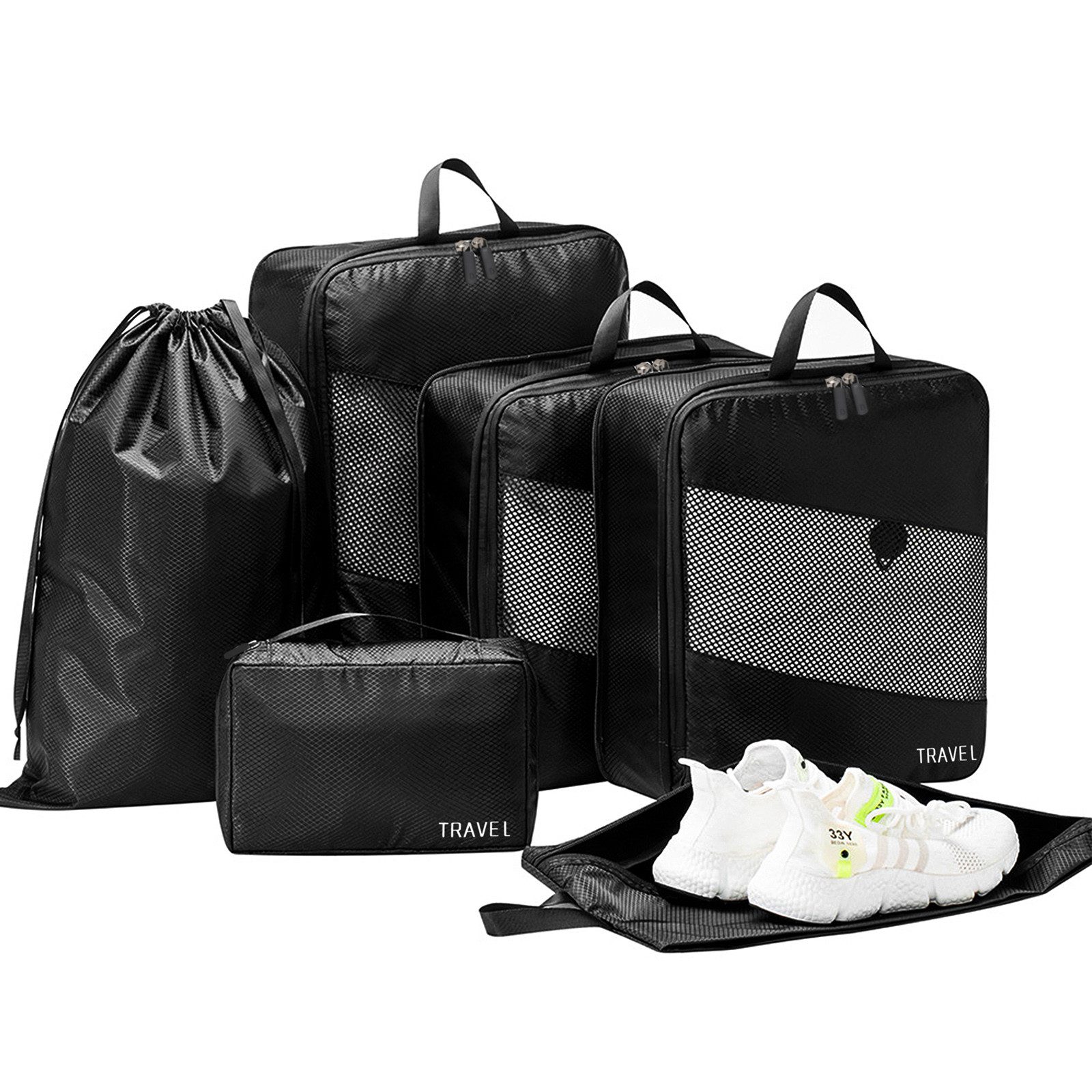 Kofferorganizer Compression Packing Cubes Set für mehr Platz im Koffer & Backpack
