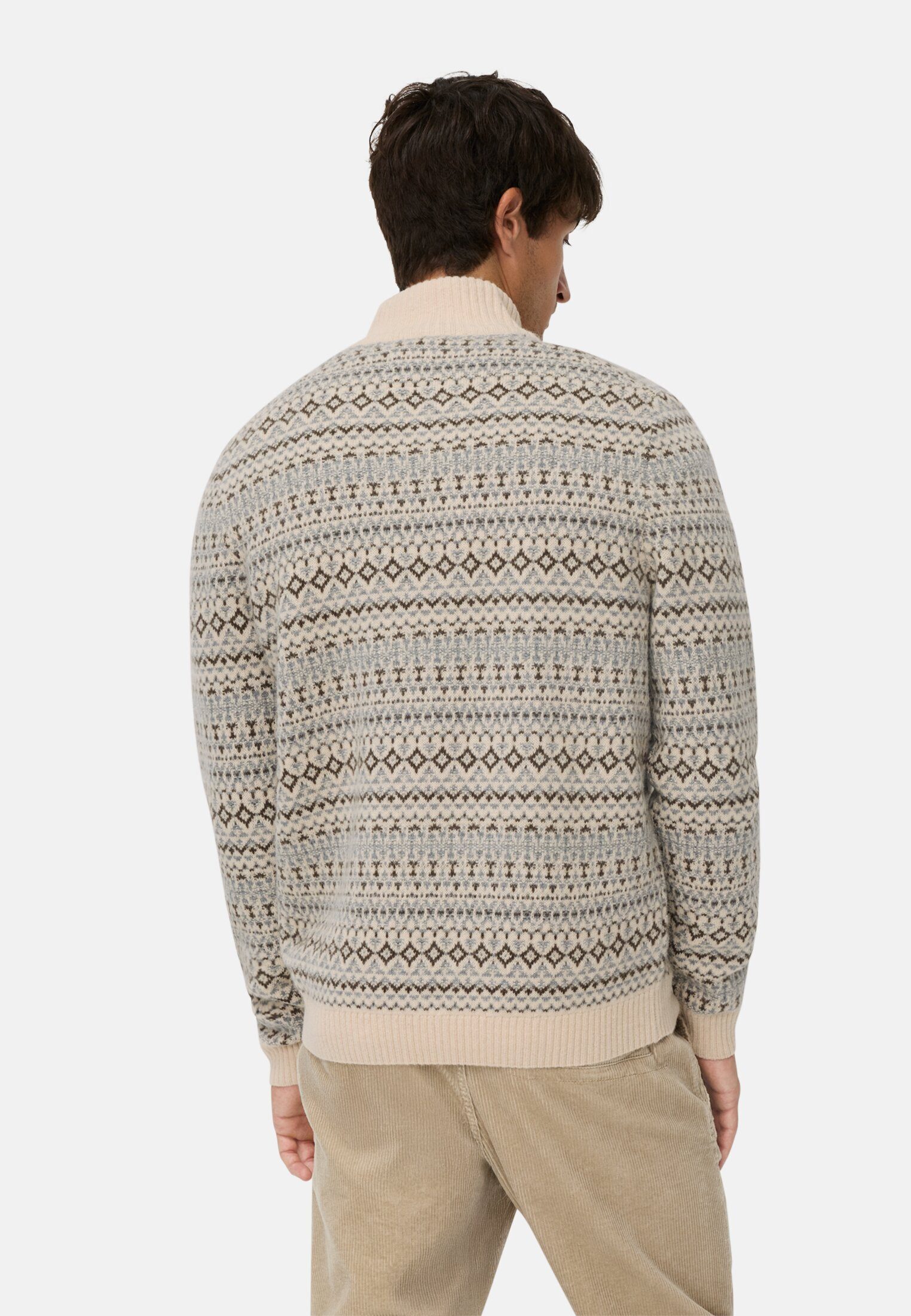 camel active Troyer aus reiner Lammwolle Langarm Markenlabel