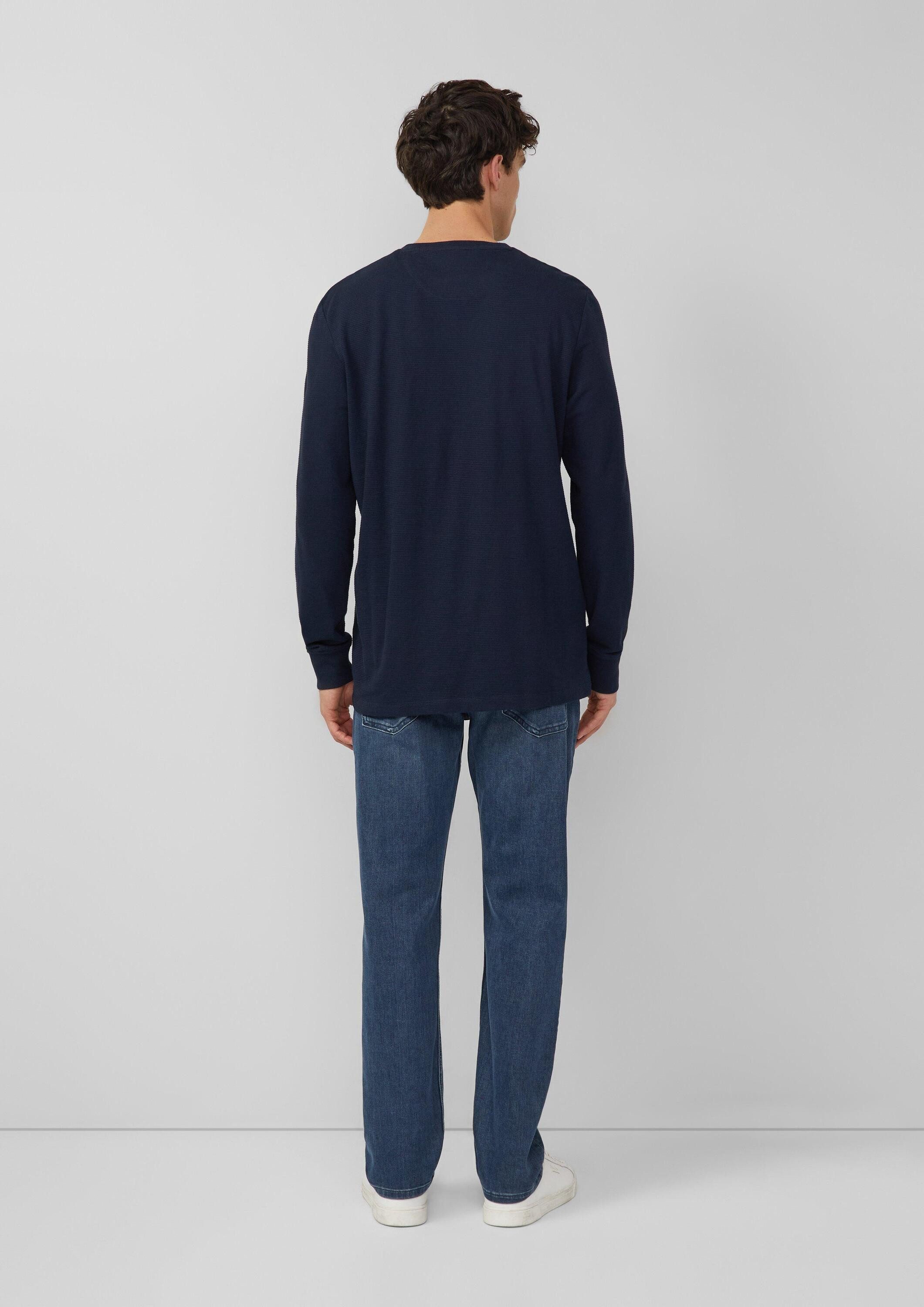 s.Oliver Langarmshirt T-Shirt Strukturiertes Longsleeve mit Ärmelbündchen