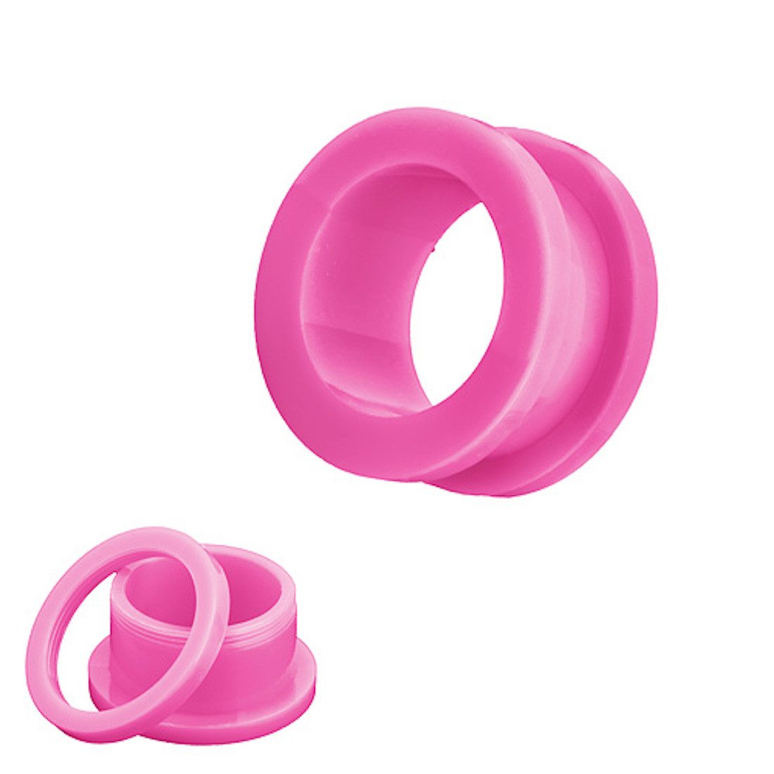Taffstyle Plug Flesh Schraub Tunnel Kunststoff Pink 6mm, Ohrpiercing Ohr Ear Flesh Tunnel Plug Piercing