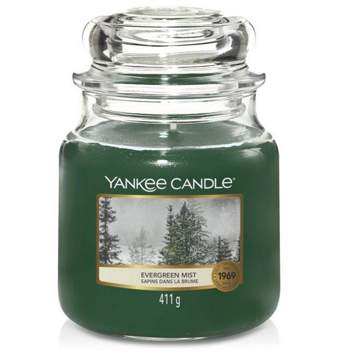 Yankee Candle Duftkerze Yankee Candle Evergreen Mist Duftkerze 411 g (Packung)