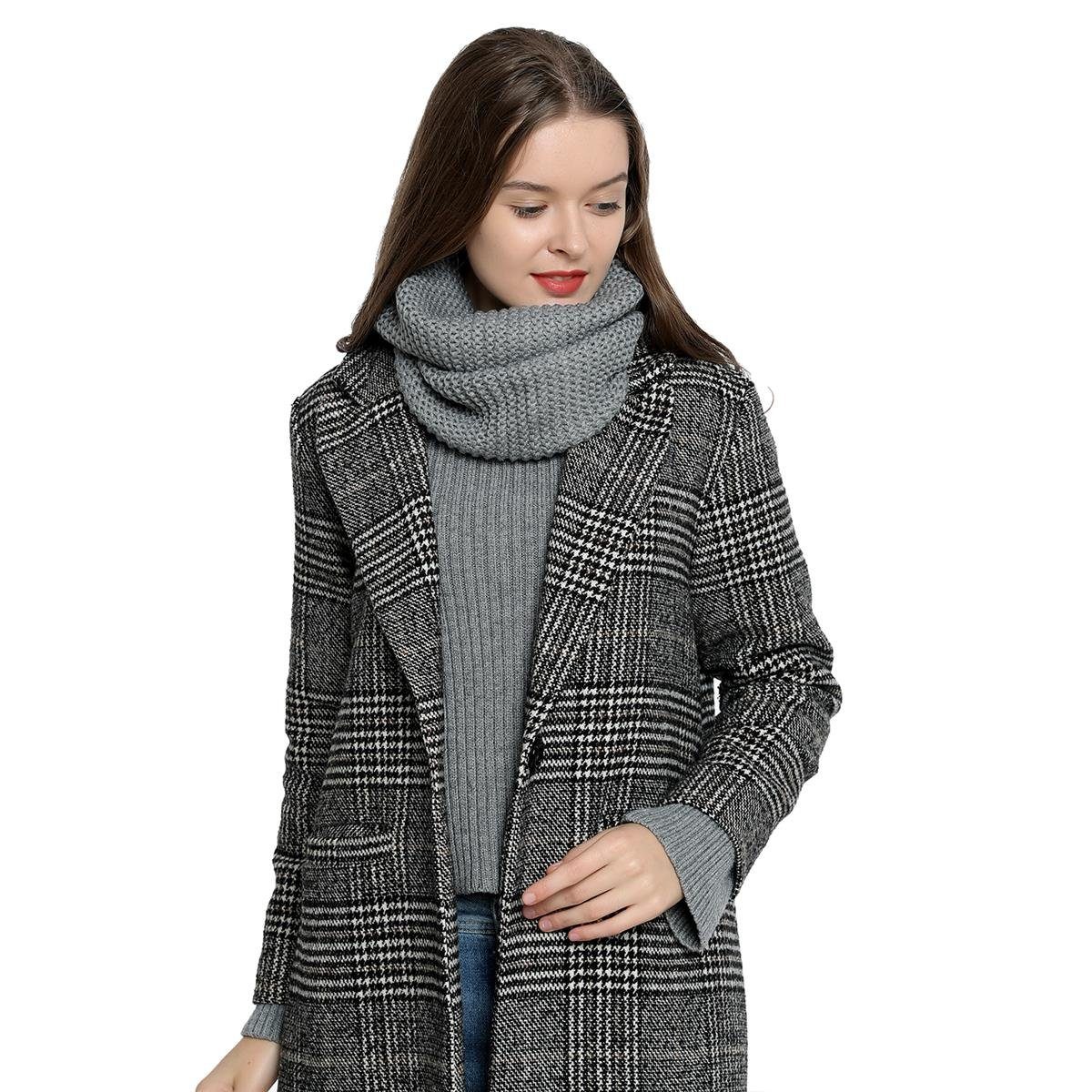 Schal Damen Winterschal Rundschal Schal, (1-St), Schlauchschal, warm und weich, Grobstrick