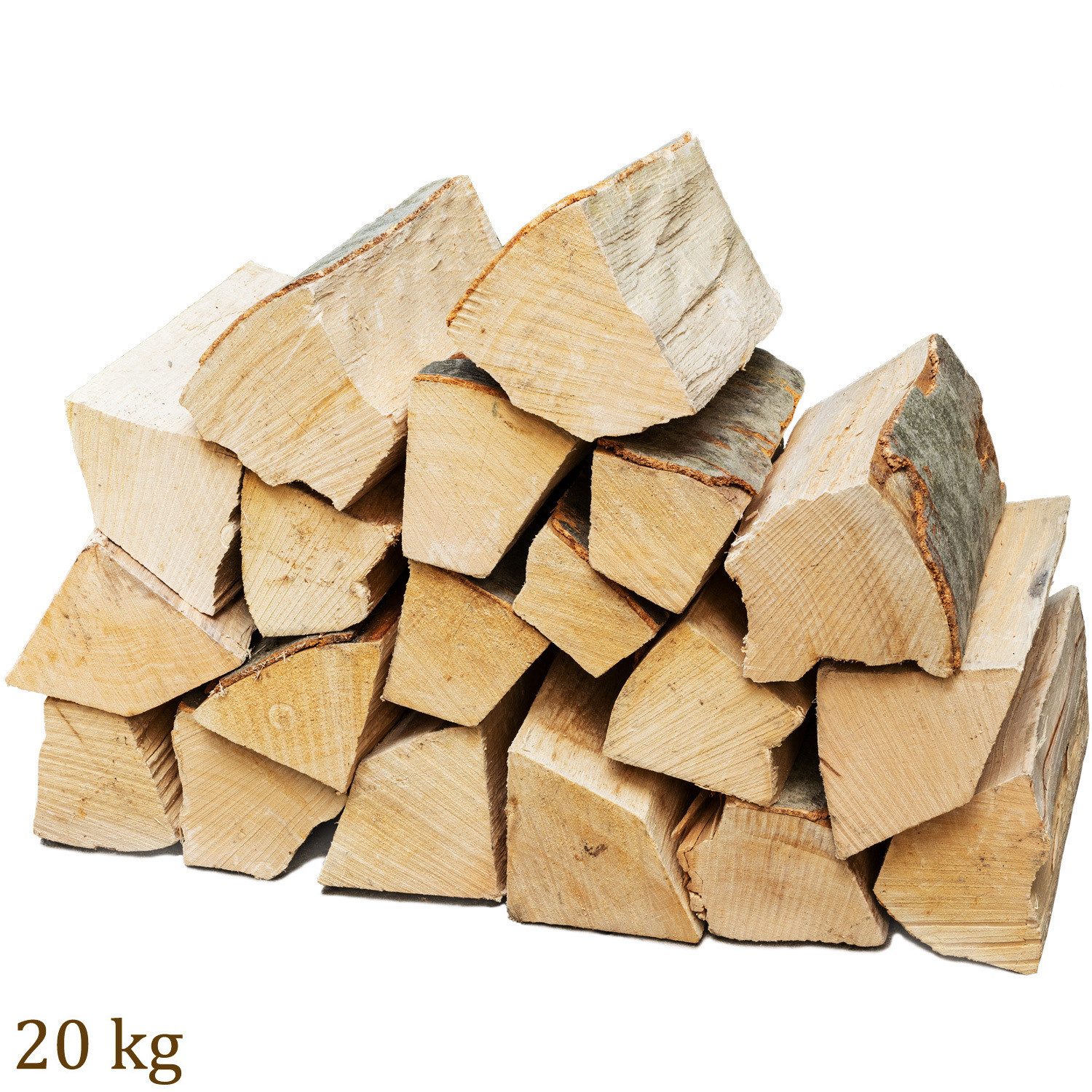 Flameup Kaminholz Brennholz Kaminholz Holz 20kg Ofen Kamin Kaminofen Grill Buche 25 cm, 20 kg