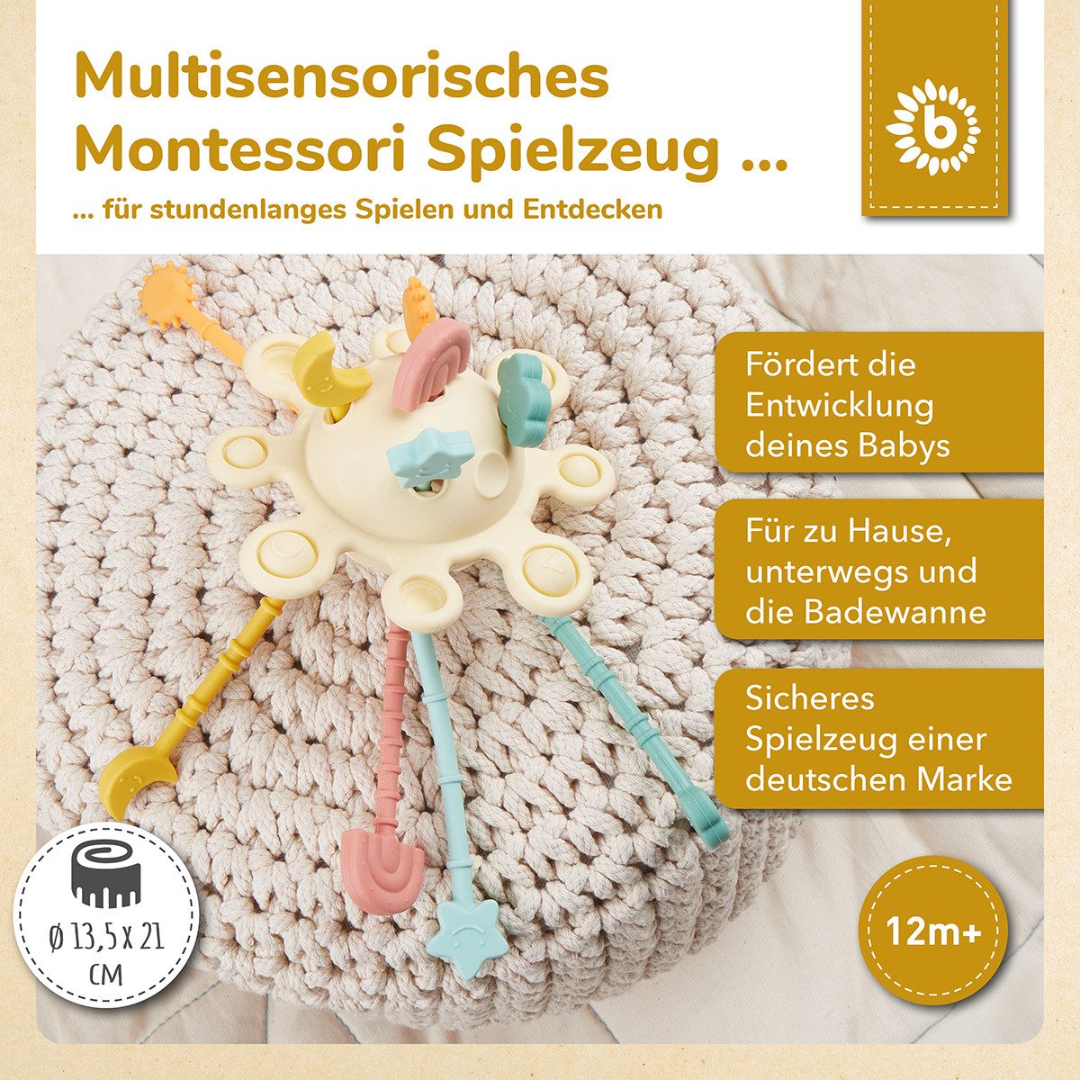 BIECO Stapelspielzeug Bieco Silikon Activity Montessori Spielzeug Baby