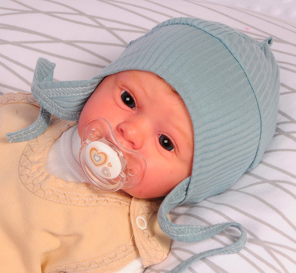 La Bortini Erstlingsmütze Mütze für Neugeborene Baby Haube Mützchen 32 34  36 38 40 42 44, Farbe: Mintgrün
