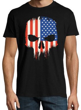 Youth Designz T-Shirt USA Totenkopf Herren Shirt mit trendigem Frontprint