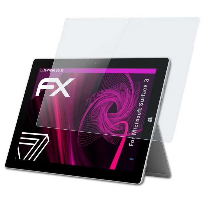 atFoliX Schutzfolie Panzerglasfolie für Microsoft Surface 3 Ultradünn und superhart