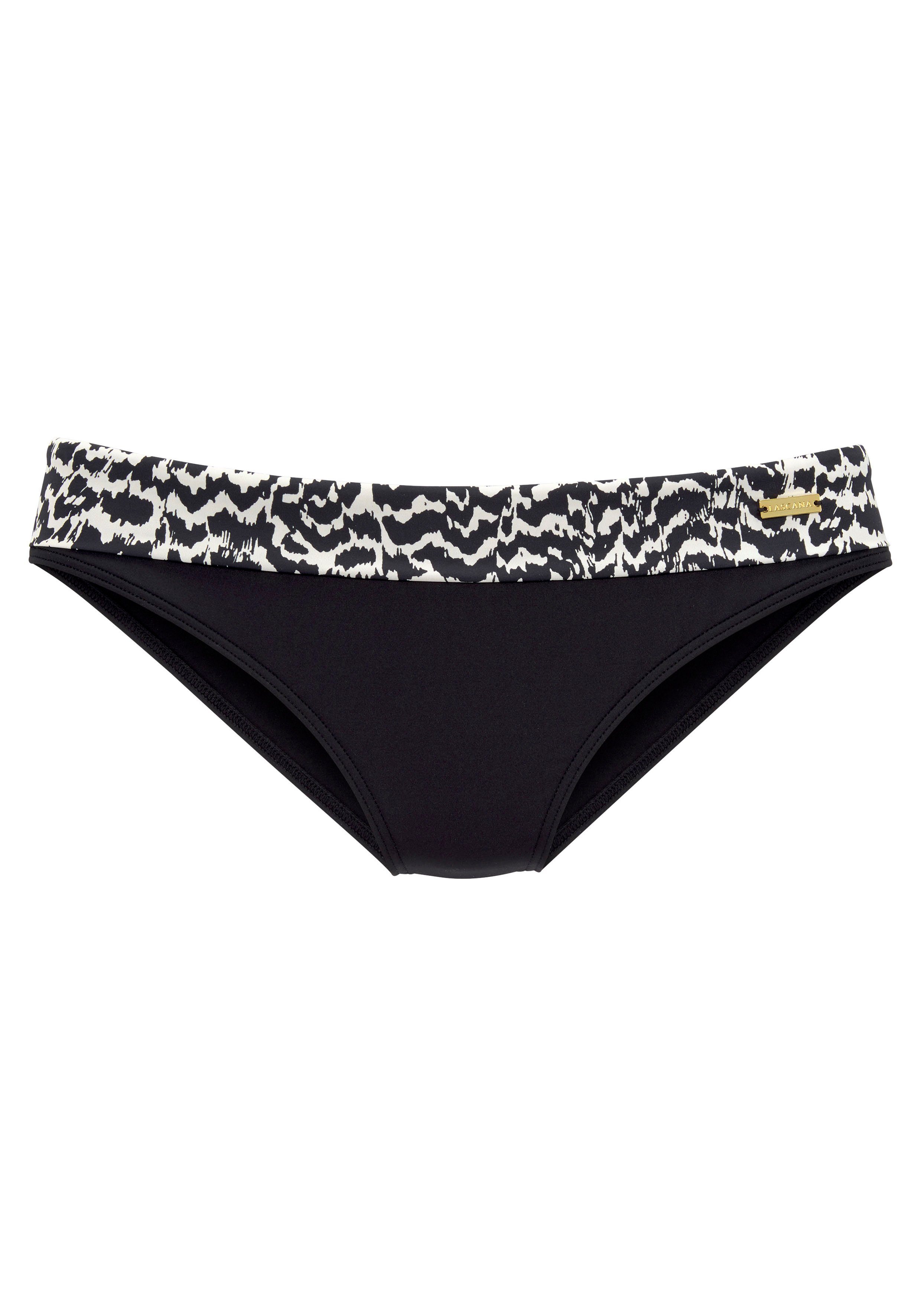 LASCANA Bikini-Hose Clara mit bedrucktem Umschlagbund günstig online kaufen