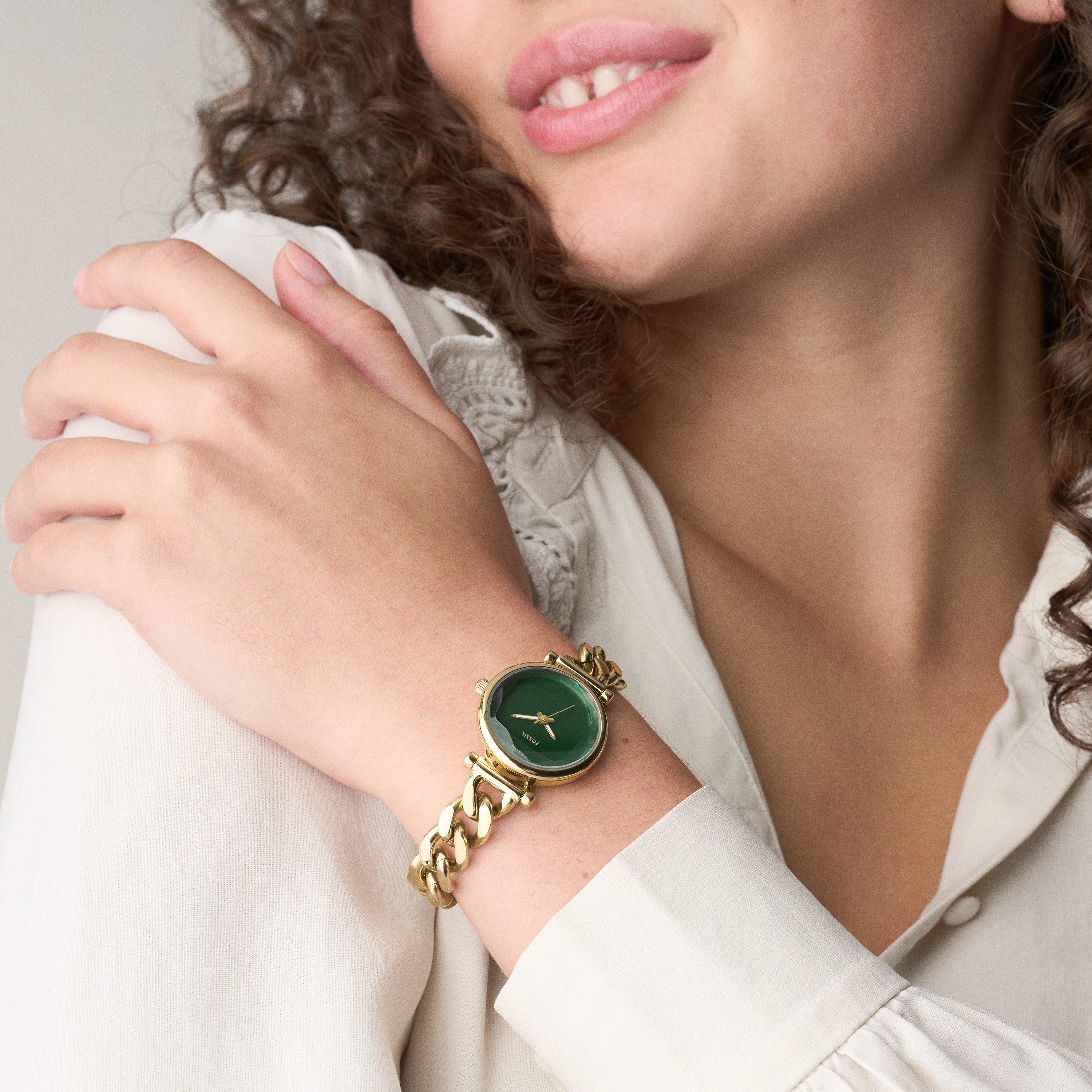 Fossil Quarzuhr CARLIE ES5441, Armbanduhr, Damenuhr, Edelstahlarmband, analog