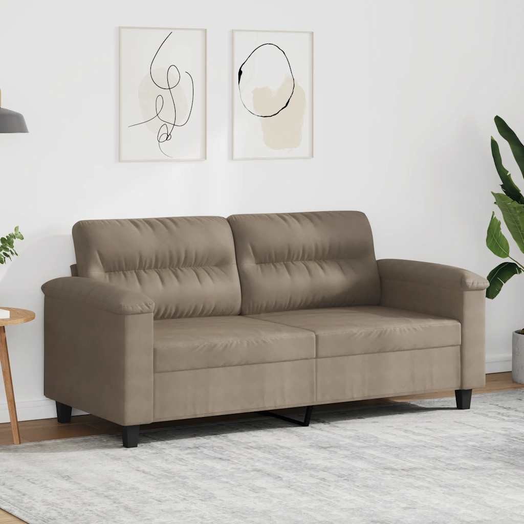vidaXL Sofa 2-Sitzer-Sofa Taupe 140 cm Mikrofasergewebe, 1 Teile, Couch