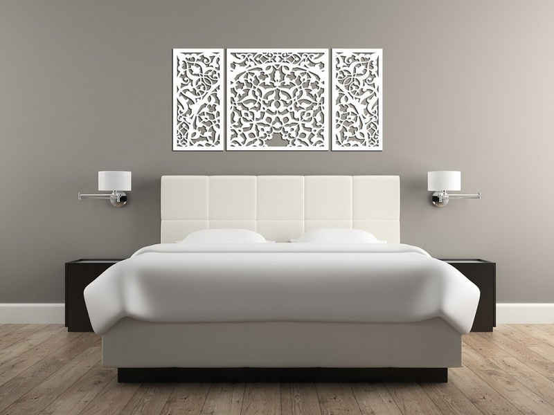ORNAMENTI Wanddekoobjekt 3D grosse, geschnitz Wandrelief, Wanddeko, marokkanischer Stil