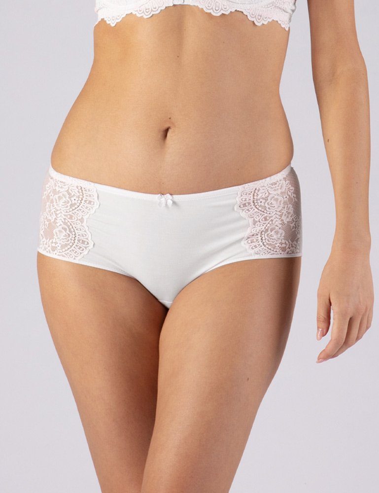 Nina Von C. Hipster Damen Dessous Slip mit Spitze 16130947, Weiß