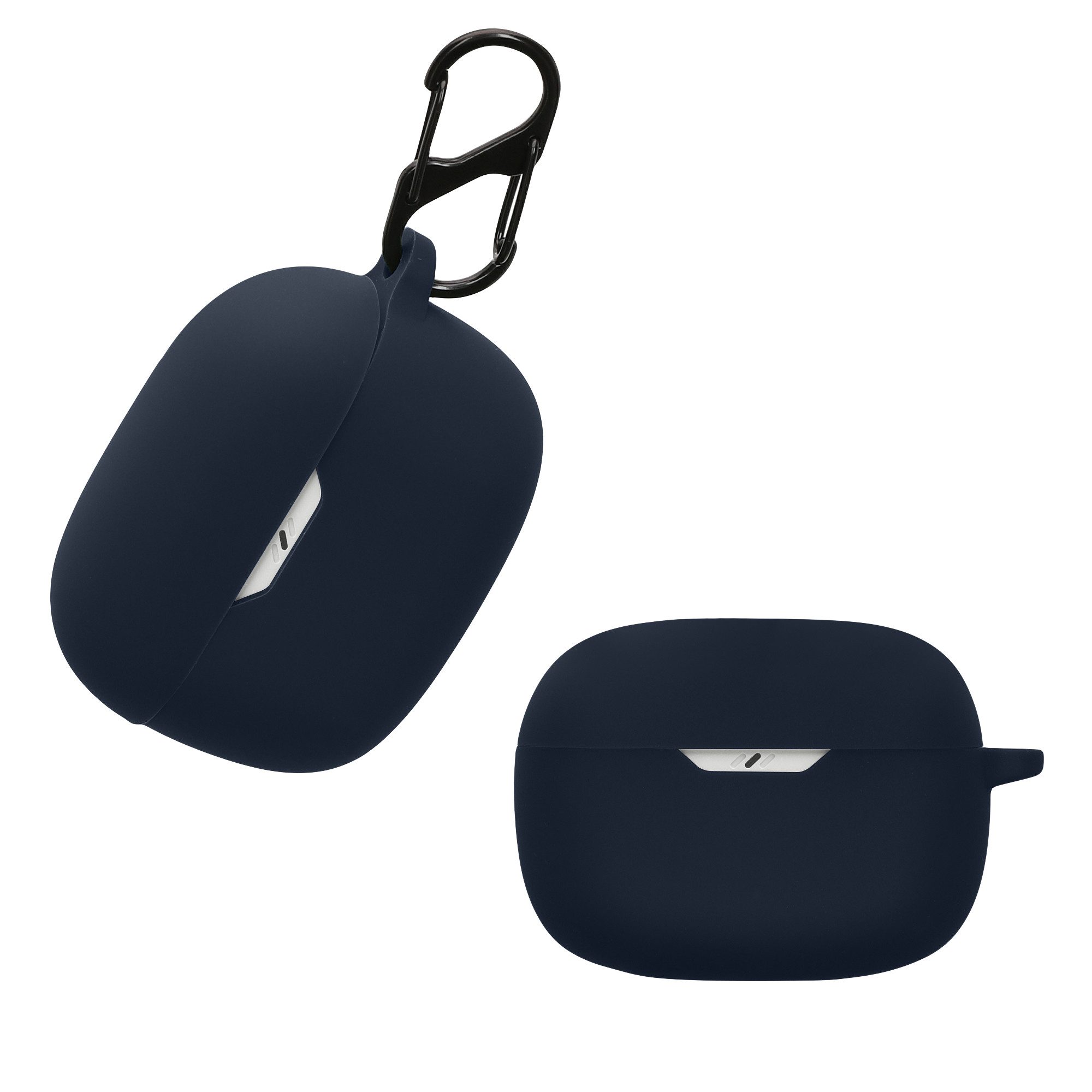 kwmobile Kopfhörer-Schutzhülle Schutzhülle für JBL Wave Beam / Beam 2 / Wave 200TWS Hülle, TPU Silikon Case für Kopfhörer Ladecase stoßfestes Cover mit Karabiner