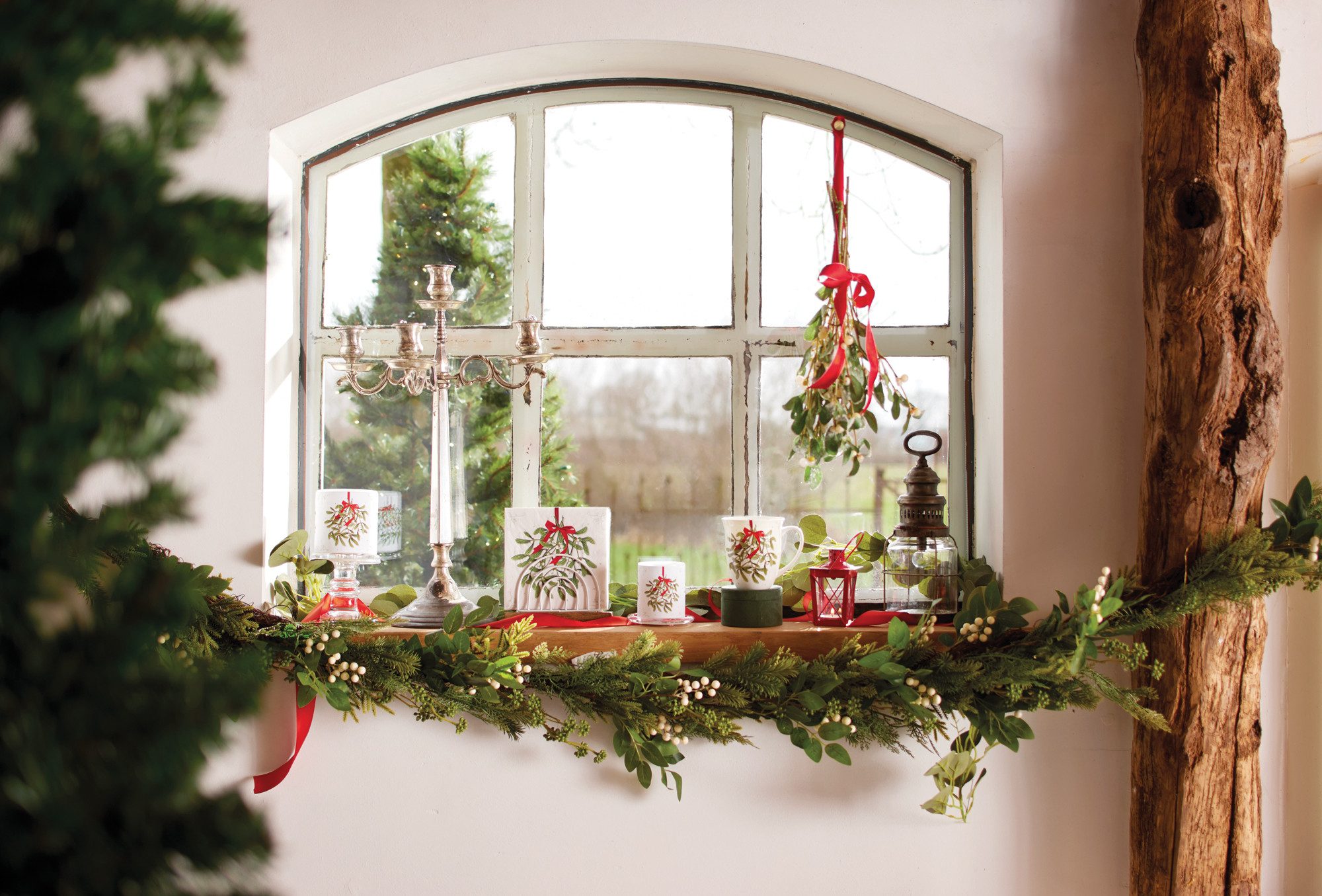 Ambiente® Geschirrtuch Mistletoe with bow, (2-tlg., günstig online kaufen