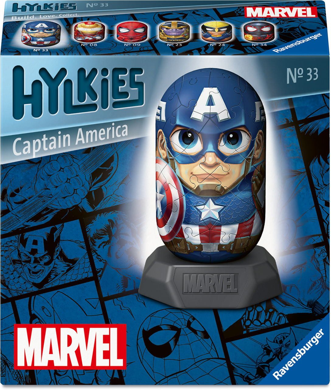 Ravensburger 3D-Puzzle 54 Teile 3D Puzzle Hylkies Captain America Sammelfigur 12008020, Puzzleteile