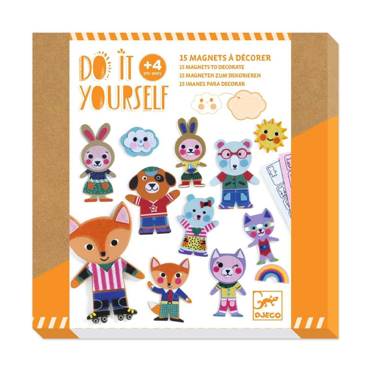 DJECO Kreativset DIY: Magnete Funky family Bastelset für Kinder