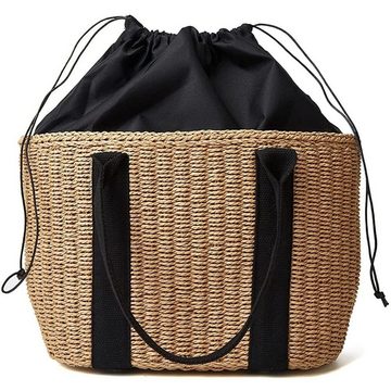 NATICY Schultertasche Handgefertigte Handtaschen aus Stroh (Verpackung, 1 * Strandtasche), Minimalistischer Look