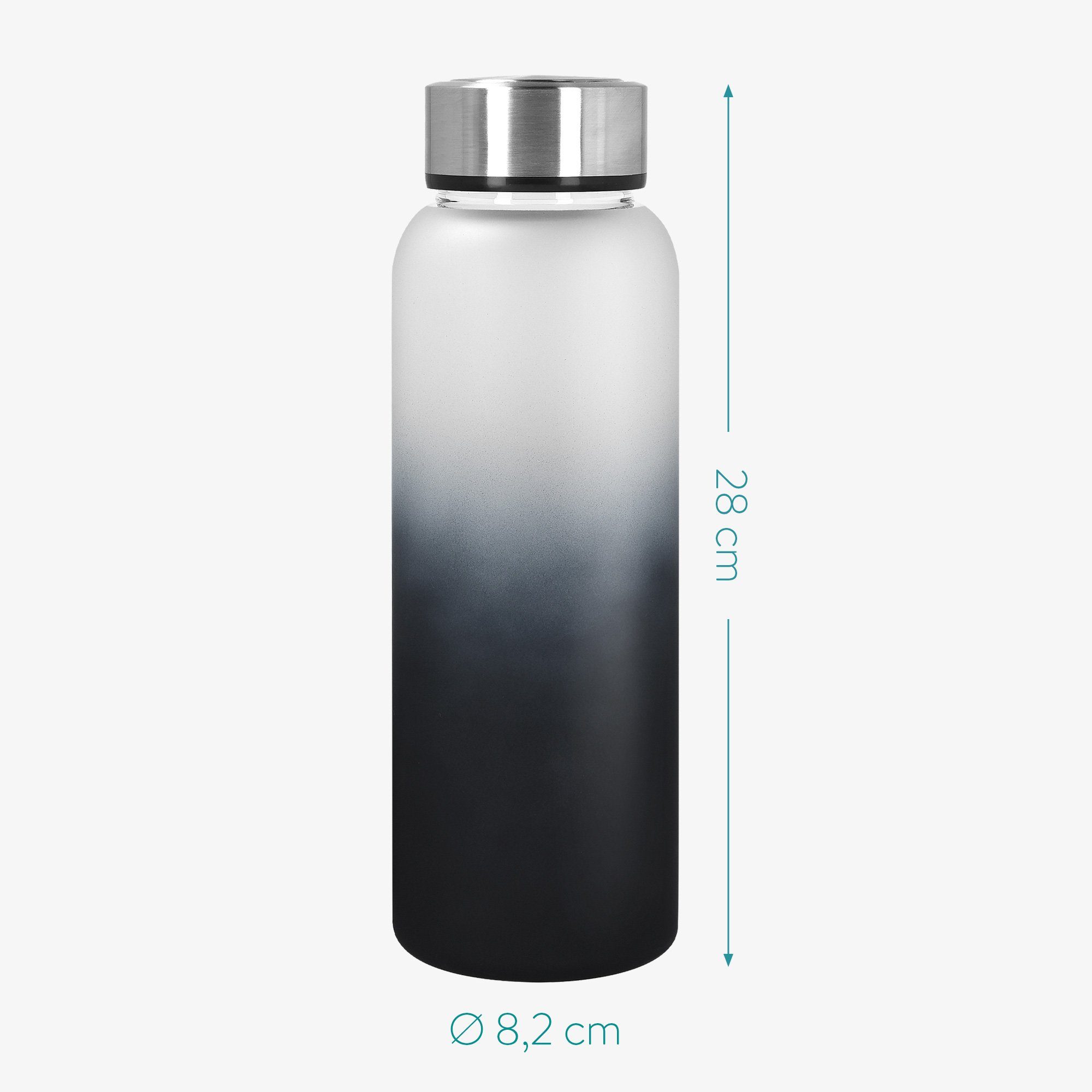 aus Trinkflasche 950ml Glasflasche - mit Borosilikatglas Navaris Speiseteller Neoprenhülle