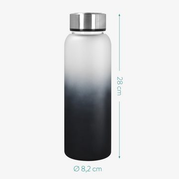 Navaris Speiseteller Glasflasche mit Neoprenhülle 950ml - Trinkflasche aus Borosilikatglas, (1 St)