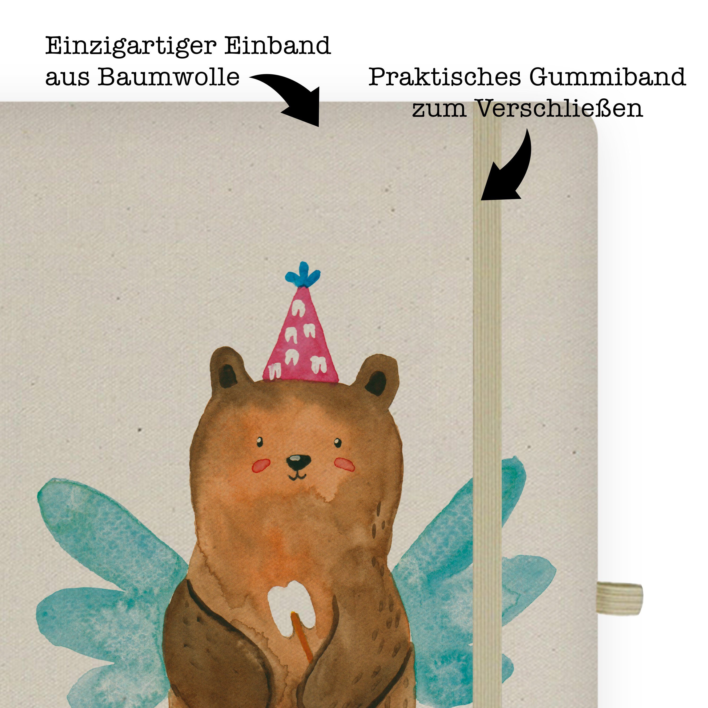 Mr. & Mrs. Panda - Milchzahn, Notizbuch Erster Panda Transparent Mrs. Mr. - Schreibbuch, Geschenk, Zahnfee & Bär