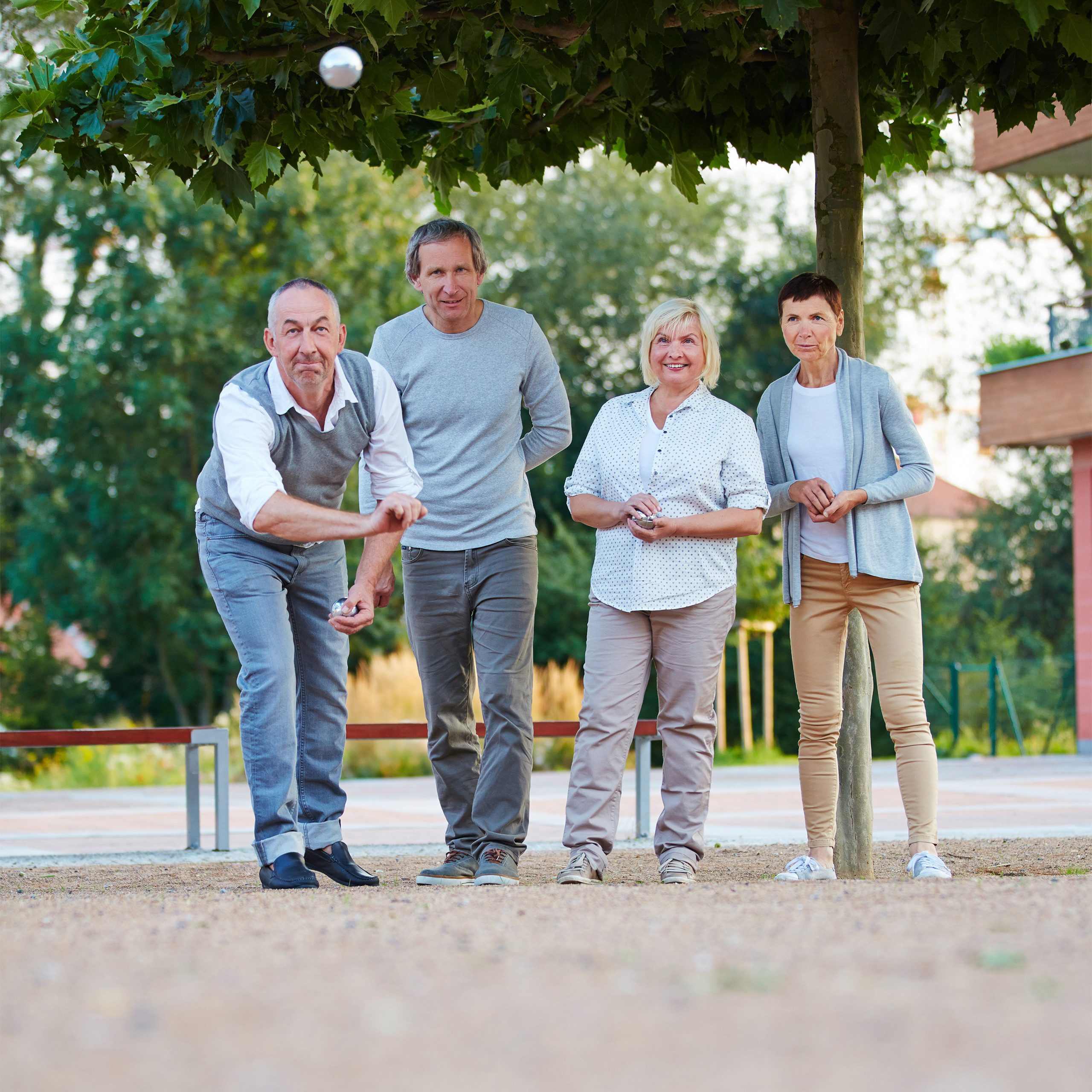 relaxdays Bowlingball Boule Set Metall 6 Kugeln